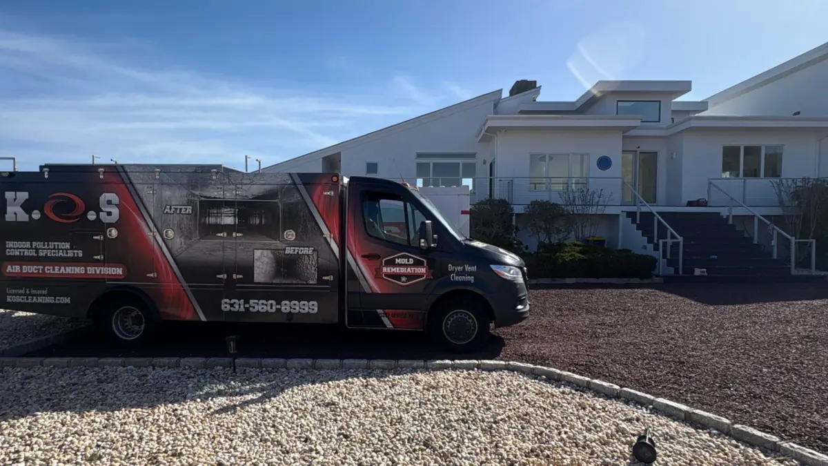 Air duct cleaning at a home in Westhampton Beach Long Island