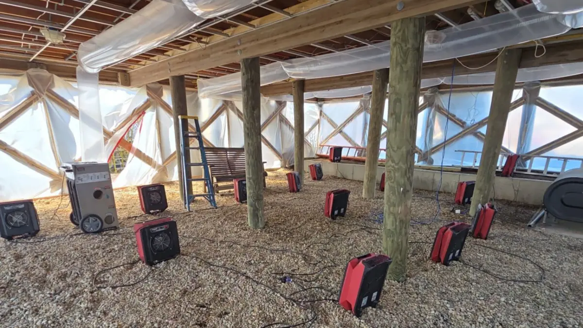 Structural drying underneath a home in Mastic Beach, NY