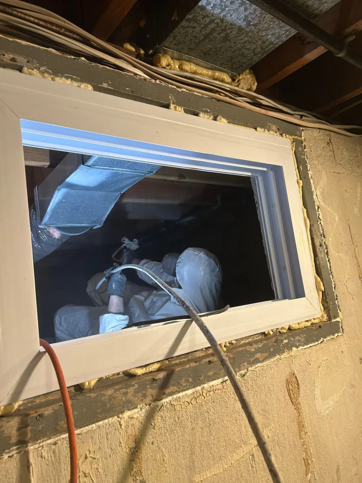 applying mold encapsulation in a crawlspace in Greenlawn NY