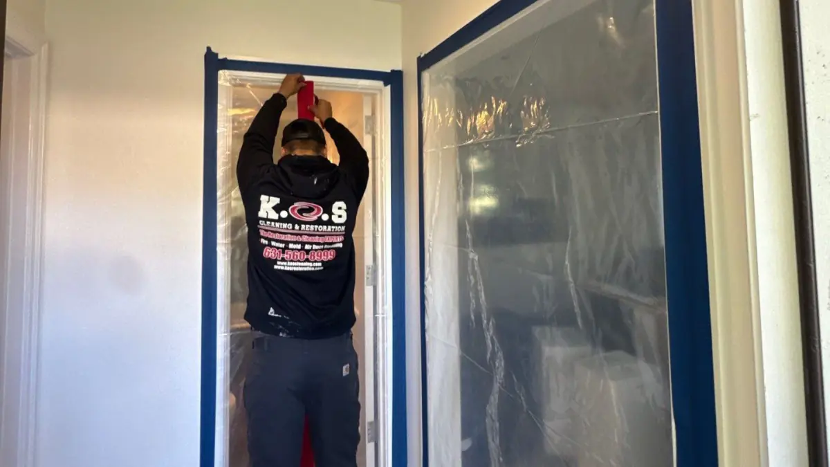 Treating mold the was found at a Long Island home after a concern of musty odors.