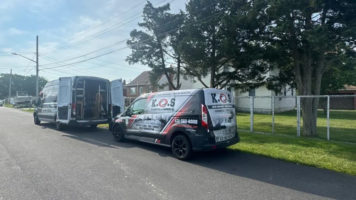 Mold remediation at home in Shirley, New York Suffolk County. K.O.S. Restoration