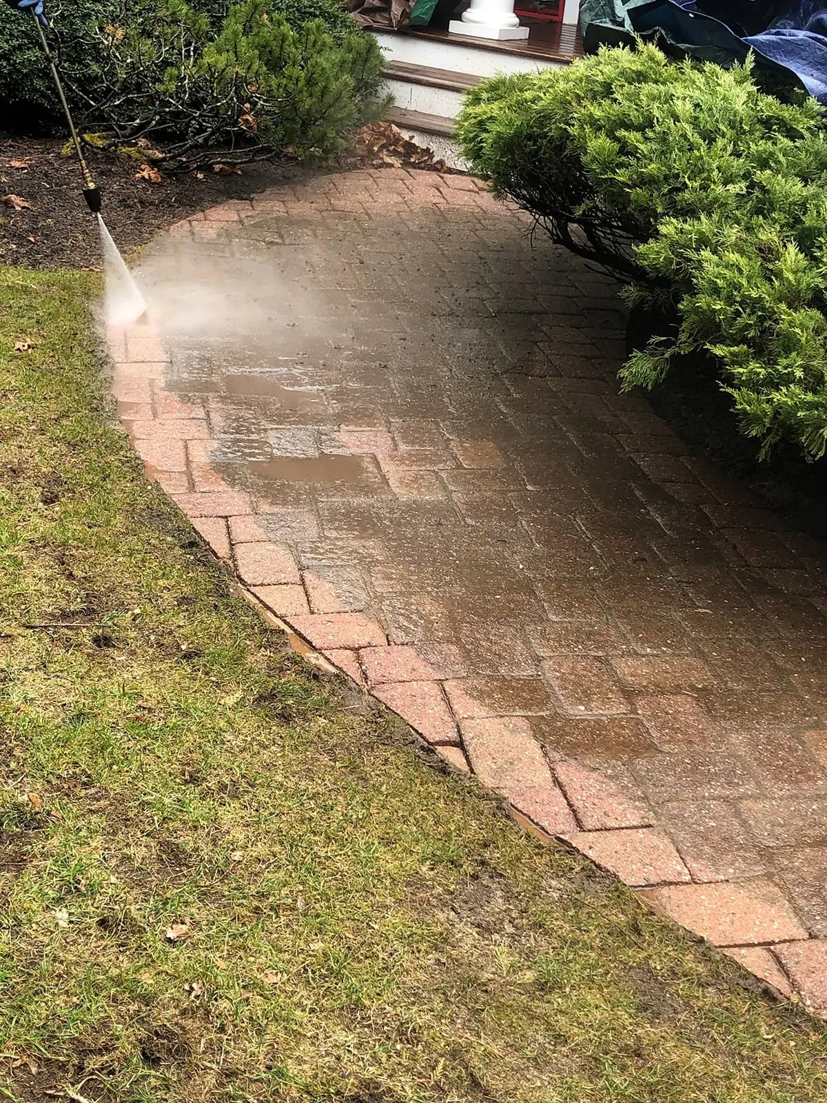 Soft Washing Brick and Stone on Long Island by K.O.S. Cleaning