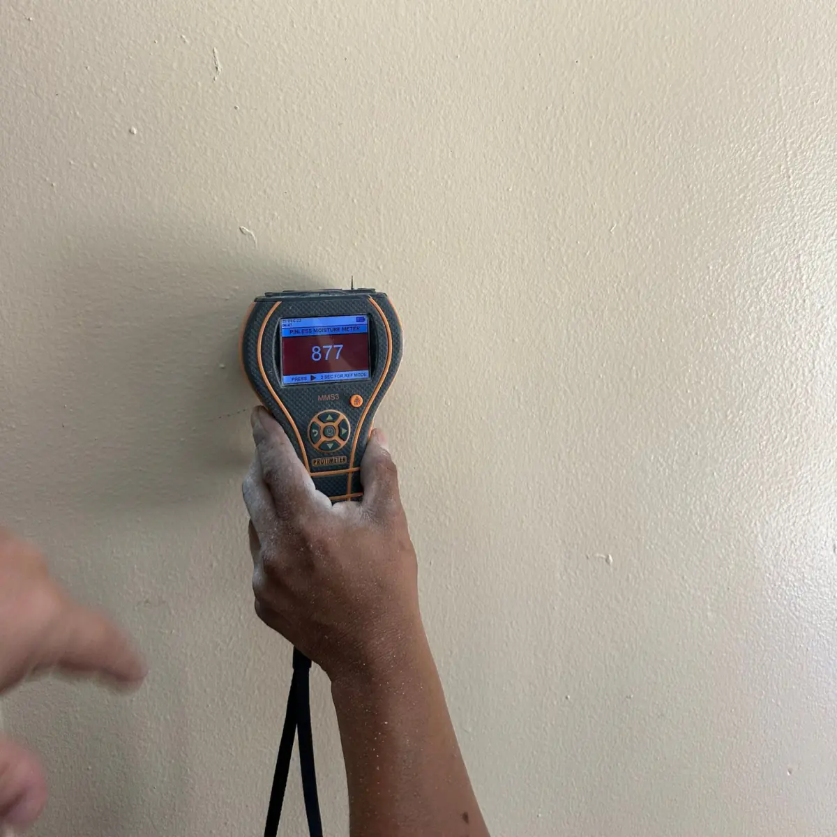 Taking moisture readings in Huntington Station, NY