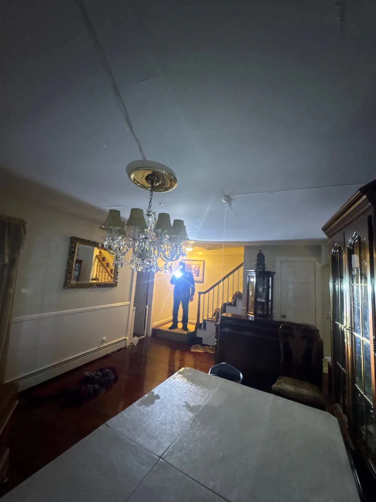 Water damaged home with leak from ceiling in Patchogue NY