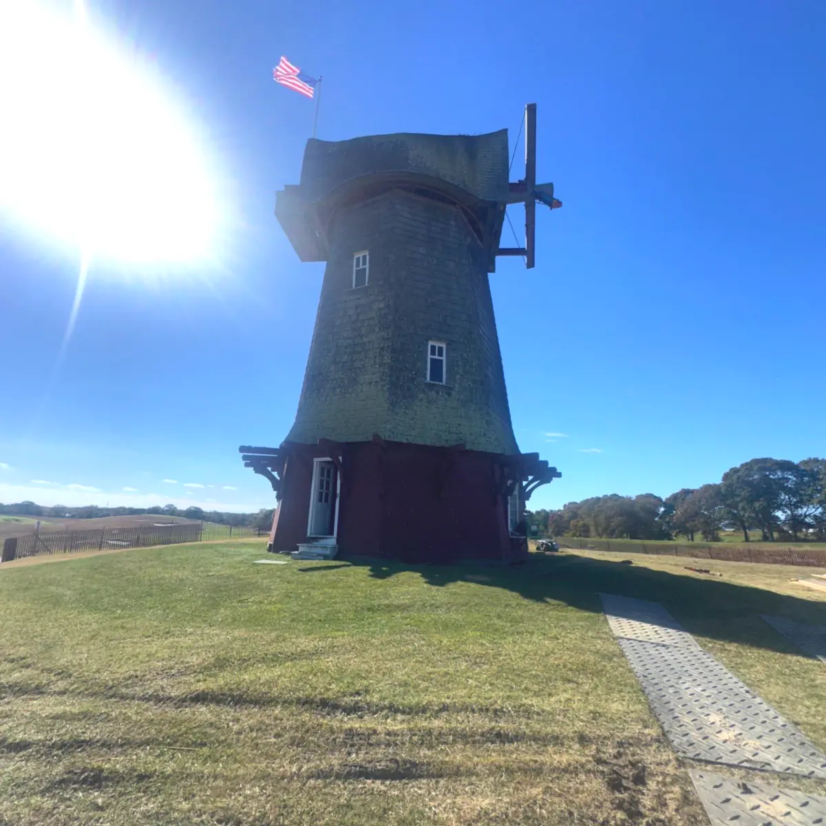 Historic windmill at National Golf Links of America in Southampton, NY